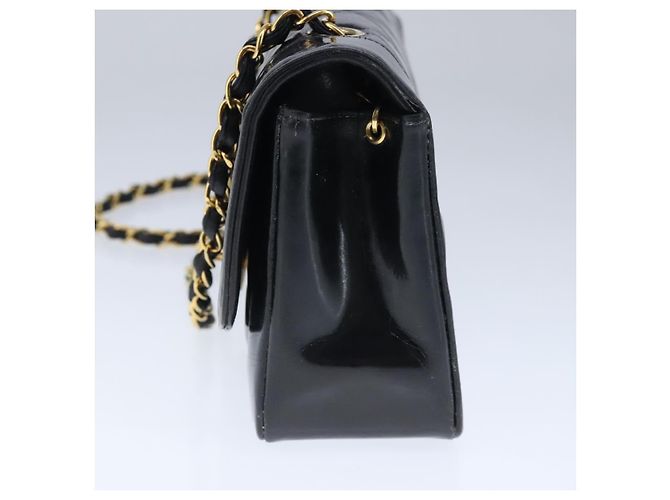 CHANEL Borsa a Spalla Diana Matelassé Catena Patent Nero Oro CC Auth 103804A D'oro - vista 4