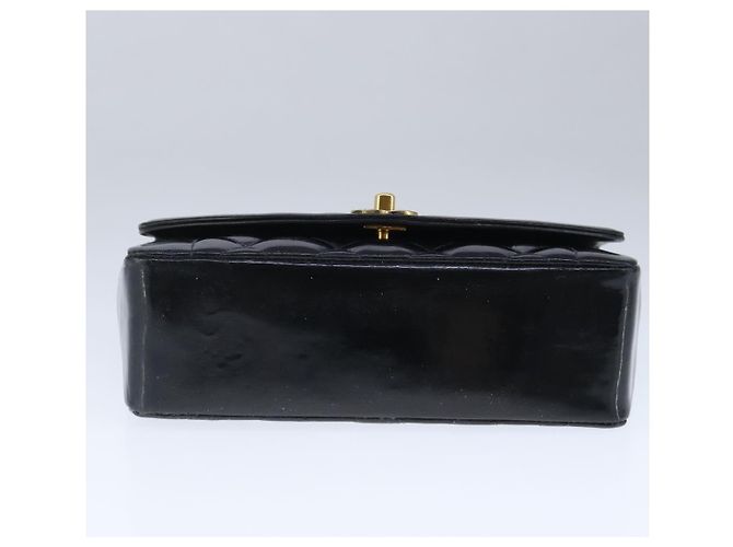 CHANEL Borsa a Spalla Diana Matelassé Catena Patent Nero Oro CC Auth 103804A D'oro - vista 5
