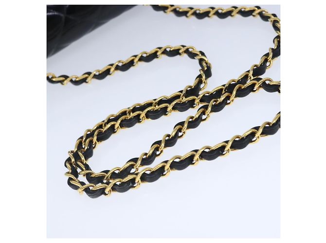 CHANEL Borsa a Spalla Diana Matelassé Catena Patent Nero Oro CC Auth 103804A D'oro - vista 7