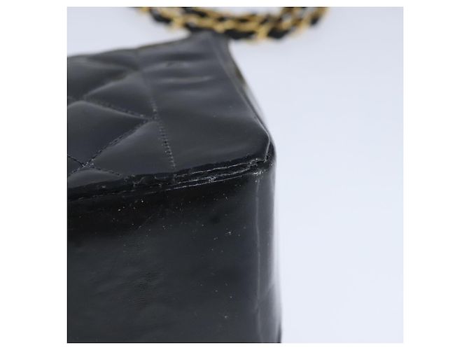 CHANEL Borsa a Spalla Diana Matelassé Catena Patent Nero Oro CC Auth 103804A D'oro - vista 9