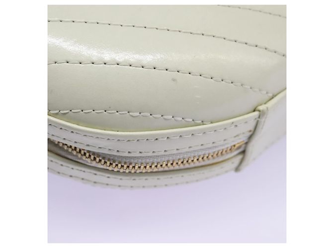 CHANEL V Stitch LA PAUSA Borsa a Spalla con Catena in Pelle Bianca CC Auth bs23014SAV Bianco - vista 16