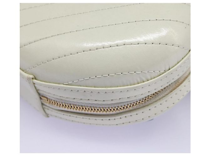 CHANEL V Stitch LA PAUSA Borsa a Spalla con Catena in Pelle Bianca CC Auth bs23014SAV Bianco - vista 17
