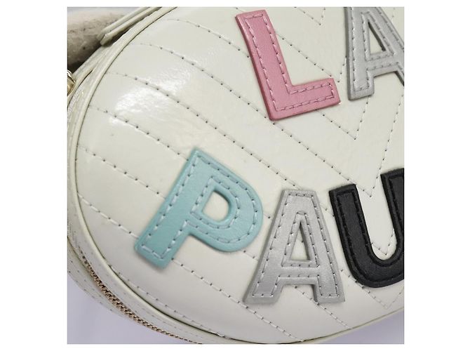 CHANEL V Stitch LA PAUSA Borsa a Spalla con Catena in Pelle Bianca CC Auth bs23014SAV Bianco - vista 18