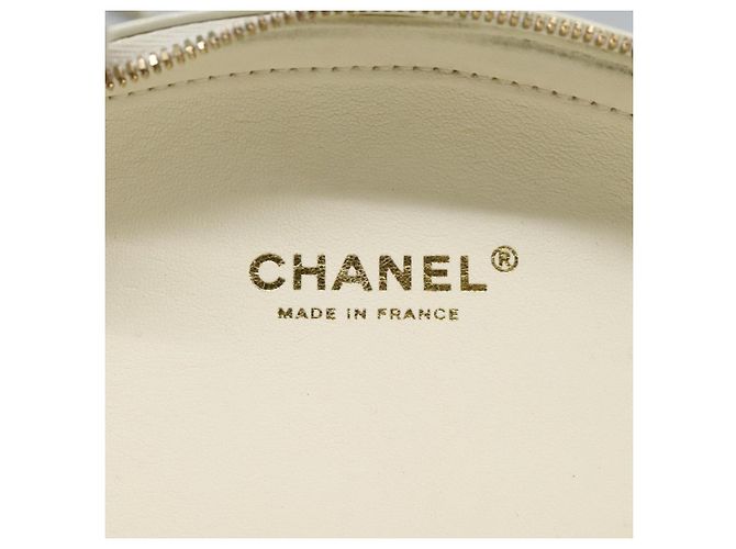 CHANEL V Stitch LA PAUSA Borsa a Spalla con Catena in Pelle Bianca CC Auth bs23014SAV Bianco - vista 20
