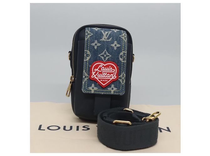 LOUIS VUITTON LV Squared Double Pouch per Telefono Blu M81060 LV Auth EC603SM - vista 12