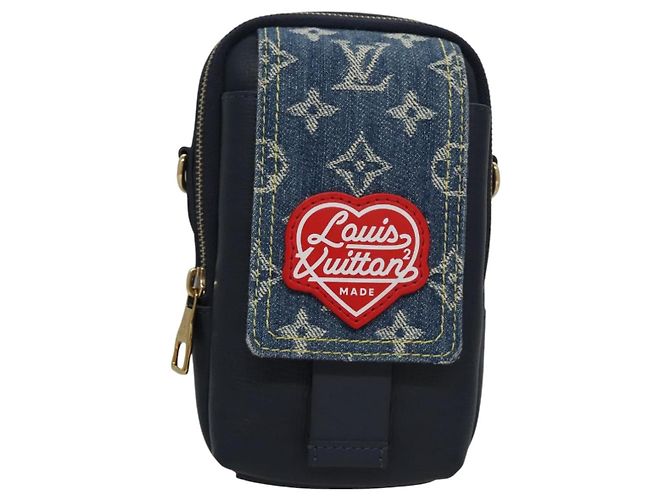 LOUIS VUITTON LV Squared Double Pouch per Telefono Blu M81060 LV Auth EC603SM - vista 13