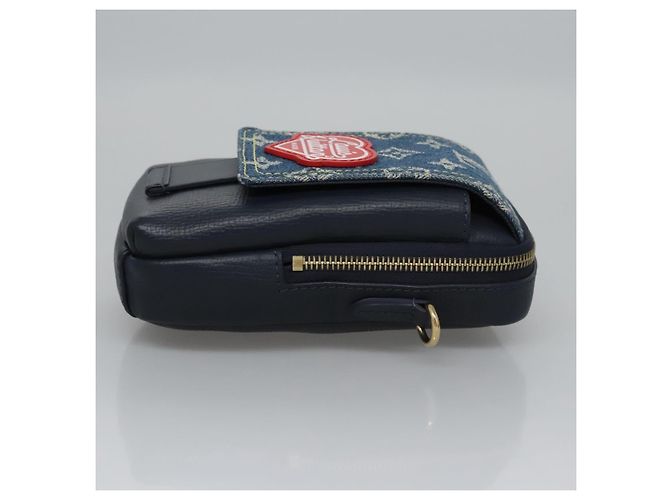 LOUIS VUITTON LV Squared Double Pouch per Telefono Blu M81060 LV Auth EC603SM - vista 3