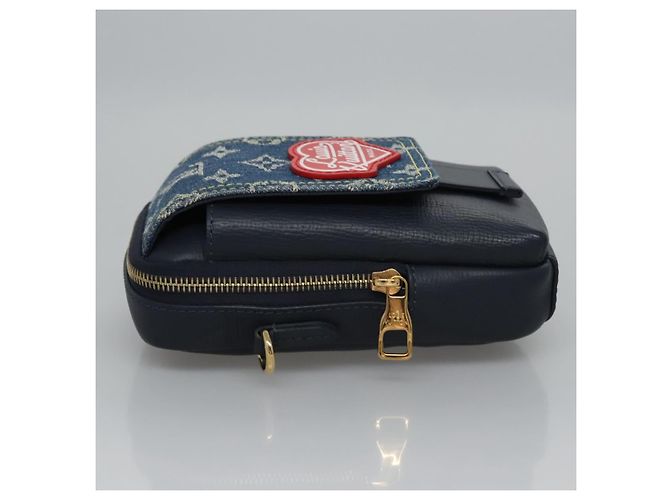 LOUIS VUITTON LV Squared Double Pouch per Telefono Blu M81060 LV Auth EC603SM - vista 4
