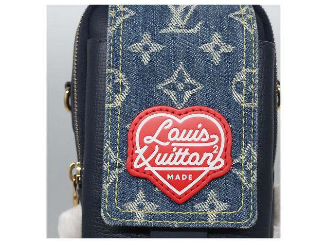 LOUIS VUITTON LV Squared Double Pouch per Telefono Blu M81060 LV Auth EC603SM - vista 8