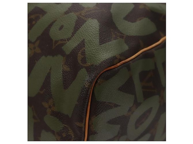 LOUIS VUITTON Monogram graffiti Keepall 50 Borsa Boston Khaki M92196 Auth EC602SAV Cachi - vista 15