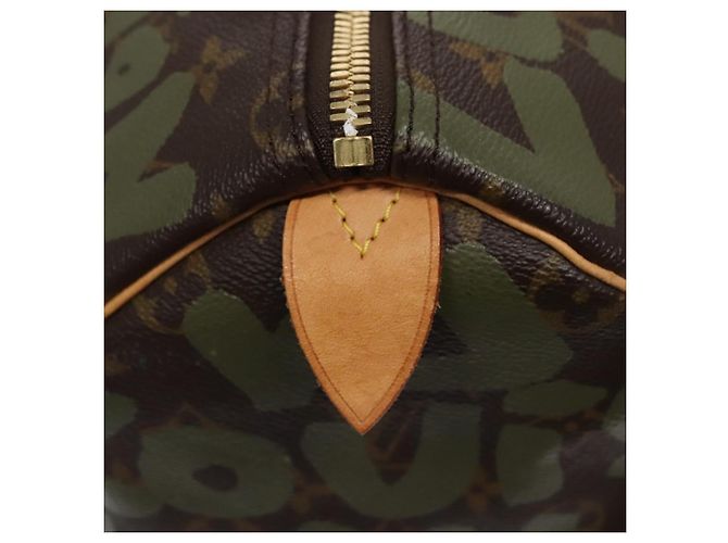 LOUIS VUITTON Monogram graffiti Keepall 50 Borsa Boston Khaki M92196 Auth EC602SAV Cachi - vista 19