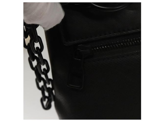 LOUIS VUITTON Borsa a Mano Taiga Steamer PM Nera M30339 LV Auth EC951SM Nero - vista 19