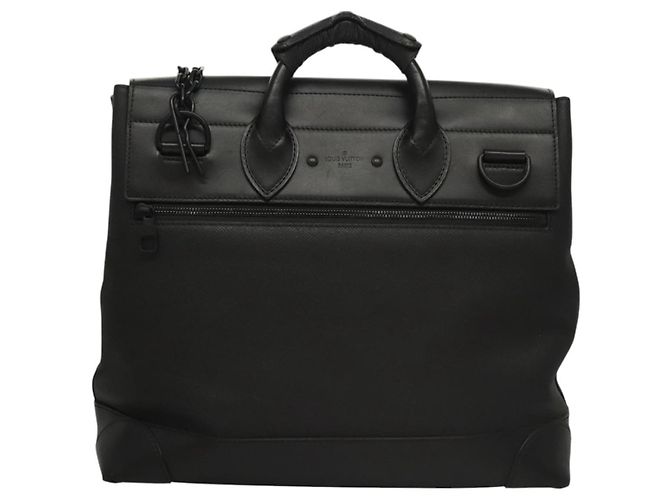 LOUIS VUITTON Borsa a Mano Taiga Steamer PM Nera M30339 LV Auth EC951SM Nero - vista 2