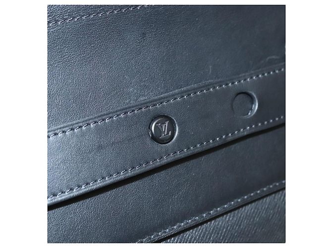 LOUIS VUITTON Borsa a Mano Taiga Steamer PM Nera M30339 LV Auth EC951SM Nero - vista 20