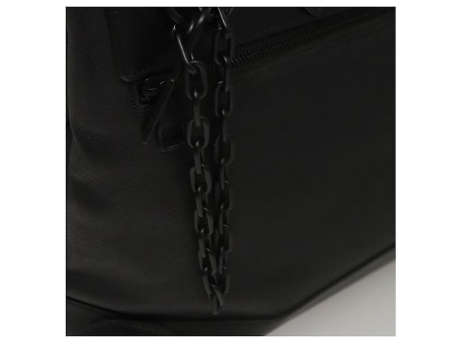 LOUIS VUITTON Borsa a Mano Taiga Steamer PM Nera M30339 LV Auth EC951SM Nero - vista 9