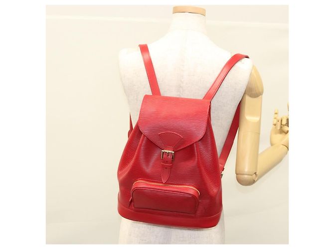 LOUIS VUITTON Zaino Epi Montsouris MM Monaco 700° Rosso LV Auth BD973SAV - vista 33
