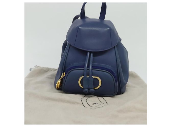 Christian Dior Backpack Leather Blue Auth BA875SAV - view 12