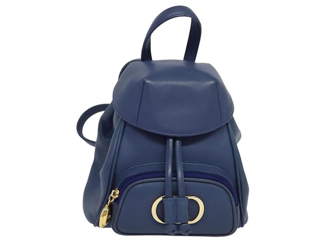 Christian Dior Backpack Leather Blue Auth BA875SAV - view 13