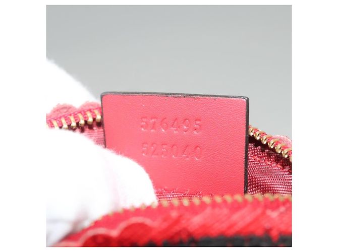 GUCCI Micro GG Supreme Chain Pouch Borsa a Spalla PVC Rossa 576495 Auth 116081SAV Rosso - vista 11