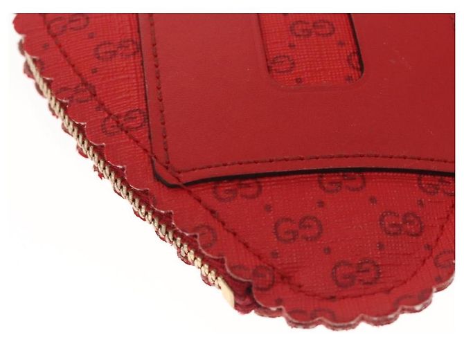 GUCCI Micro GG Supreme Chain Pouch Borsa a Spalla PVC Rossa 576495 Auth 116081SAV Rosso - vista 16