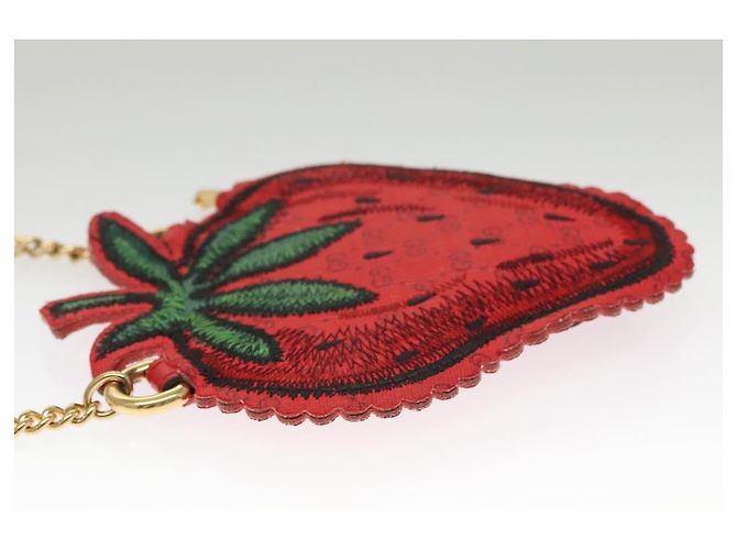 GUCCI Micro GG Supreme Chain Pouch Borsa a Spalla PVC Rossa 576495 Auth 116081SAV Rosso - vista 4