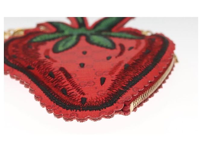 GUCCI Micro GG Supreme Chain Pouch Borsa a Spalla PVC Rossa 576495 Auth 116081SAV Rosso - vista 5