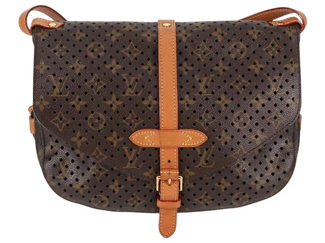LOUIS VUITTON Borsa a Spalla Monogram Perfo Saumur 30 M93998 LV Auth BA1291SAV Monogramma - vista 13