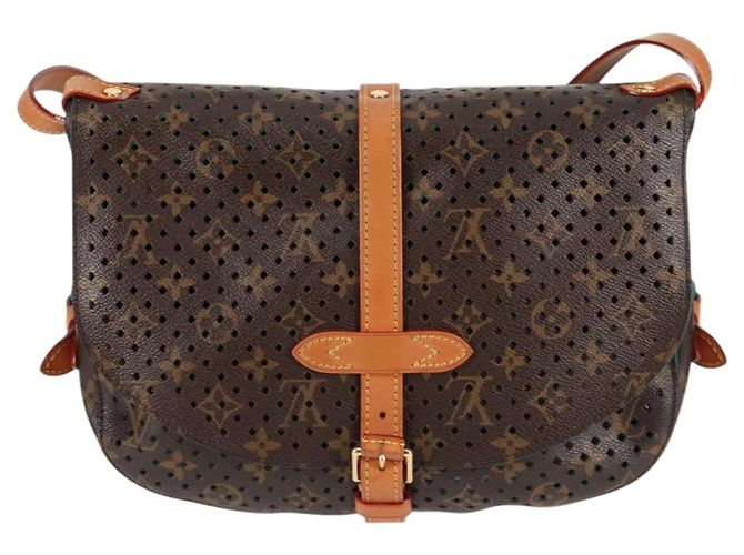 LOUIS VUITTON Borsa a Spalla Monogram Perfo Saumur 30 M93998 LV Auth BA1291SAV Monogramma - vista 2