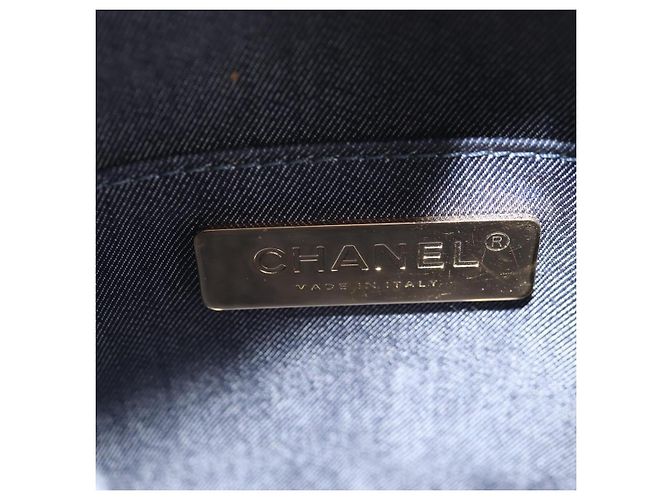 CHANEL Matelassé COCO Marchio Catena Borsa Rotonda in Cordino Pelle Nera CC Auth bs25005SAM Nero D'oro - vista 21