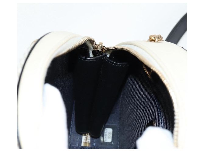 CHANEL Matelassé COCO Marchio Catena Borsa Rotonda in Cordino Pelle Nera CC Auth bs25005SAM Nero D'oro - vista 22