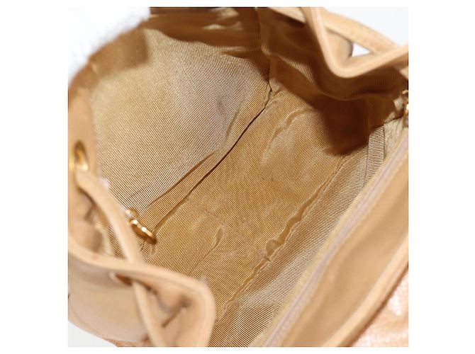Zaino CHANEL in pelle di vitello beige oro CC Auth kk466V D'oro - vista 10
