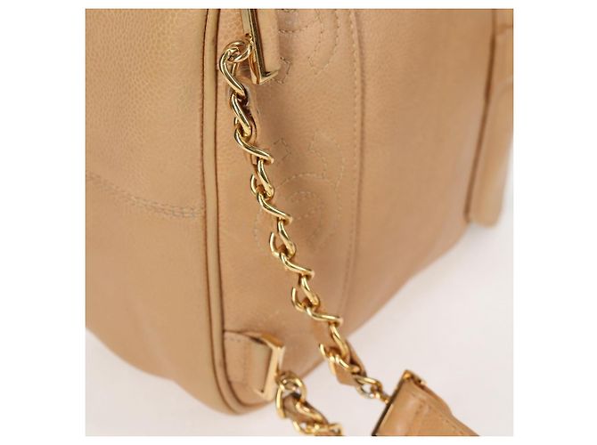 Zaino CHANEL in pelle di vitello beige oro CC Auth kk466V D'oro - vista 14