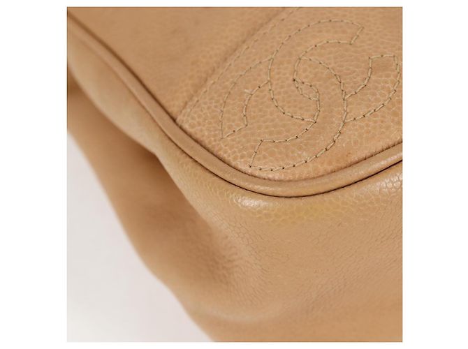 Zaino CHANEL in pelle di vitello beige oro CC Auth kk466V D'oro - vista 16