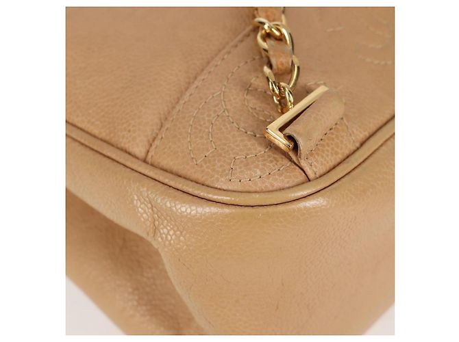 Zaino CHANEL in pelle di vitello beige oro CC Auth kk466V D'oro - vista 18
