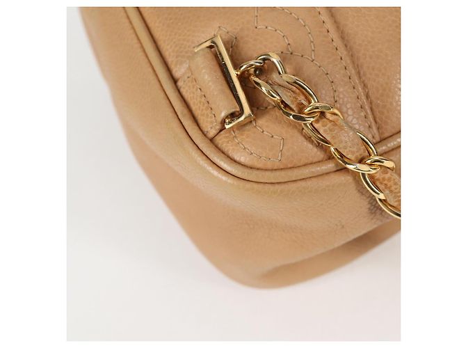 Zaino CHANEL in pelle di vitello beige oro CC Auth kk466V D'oro - vista 19