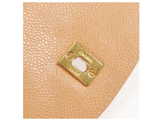 Zaino CHANEL in pelle di vitello beige oro CC Auth kk466V D'oro - vista 23
