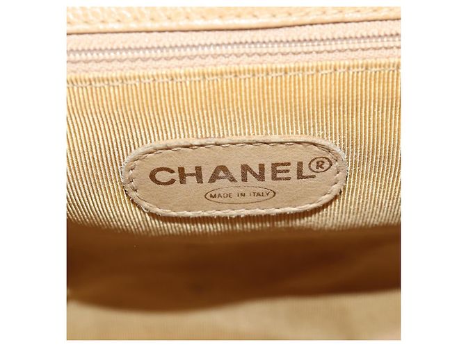 Zaino CHANEL in pelle di vitello beige oro CC Auth kk466V D'oro - vista 26