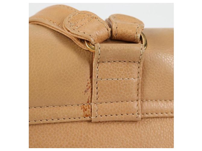 Zaino CHANEL in pelle di vitello beige oro CC Auth kk466V D'oro - vista 3