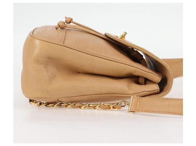 Zaino CHANEL in pelle di vitello beige oro CC Auth kk466V D'oro - vista 5