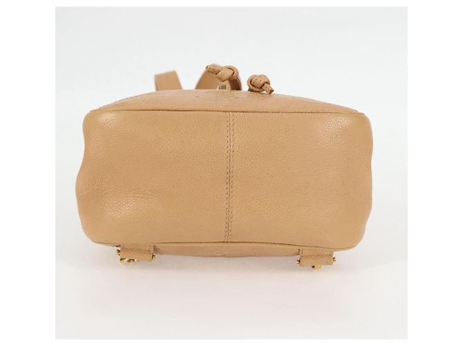 Zaino CHANEL in pelle di vitello beige oro CC Auth kk466V D'oro - vista 6