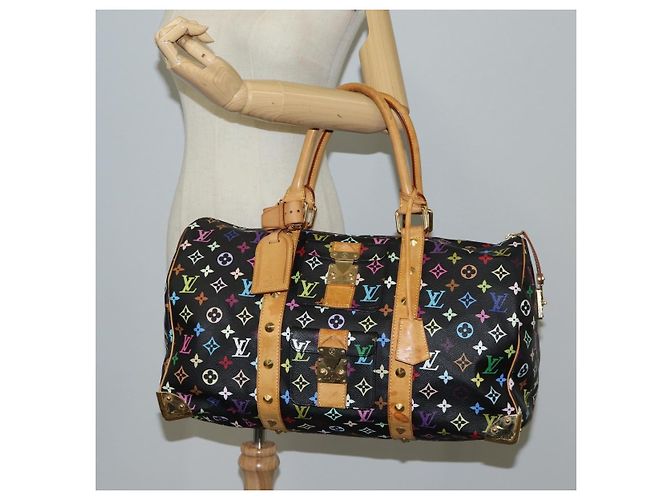 LOUIS VUITTON Keepall 45 Tasche Monogram Multicolor Schwarz M92640 Auth 117676SAV - Ansicht 32