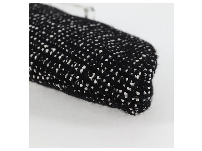 CHANEL Clutch in Tweed Nero Oro CC Auth 124606SAV D'oro - vista 16