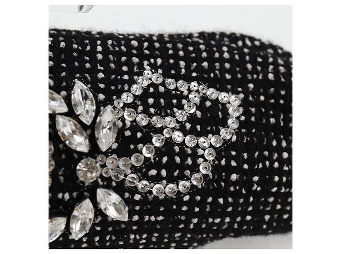 CHANEL Clutch in Tweed Nero Oro CC Auth 124606SAV D'oro - vista 17