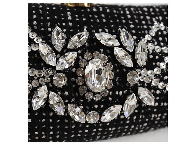 CHANEL Clutch in Tweed Nero Oro CC Auth 124606SAV D'oro - vista 18