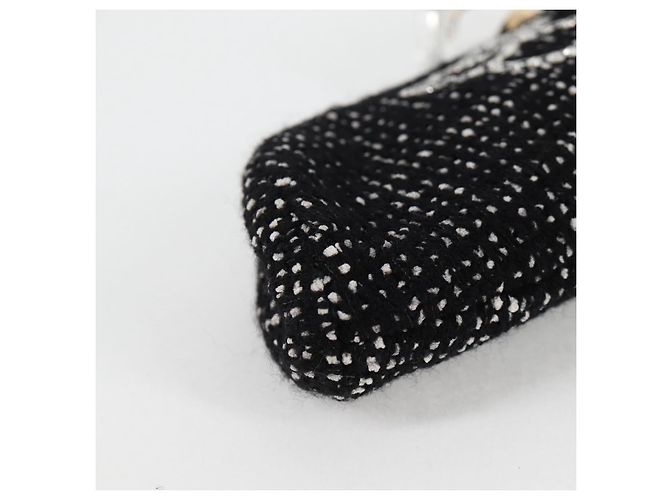 CHANEL Clutch in Tweed Nero Oro CC Auth 124606SAV D'oro - vista 7