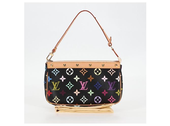LOUIS VUITTON Pochette Accessoires Multicolore Monogramma Nero M92648 Auth BA1927SAV - vista 12