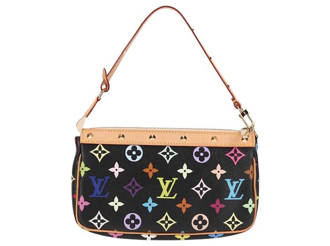 LOUIS VUITTON Pochette Accessoires Multicolore Monogramma Nero M92648 Auth BA1927SAV - vista 2
