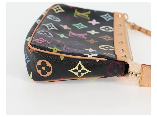 LOUIS VUITTON Pochette Accessoires Multicolore Monogramma Nero M92648 Auth BA1927SAV - vista 4