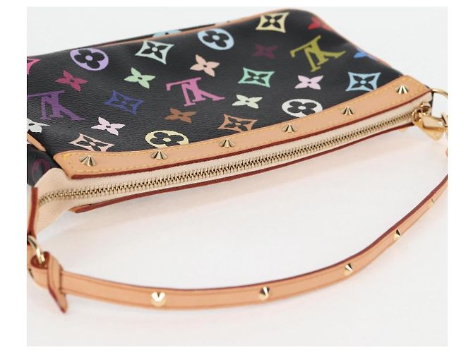 LOUIS VUITTON Pochette Accessoires Multicolore Monogramma Nero M92648 Auth BA1927SAV - vista 6