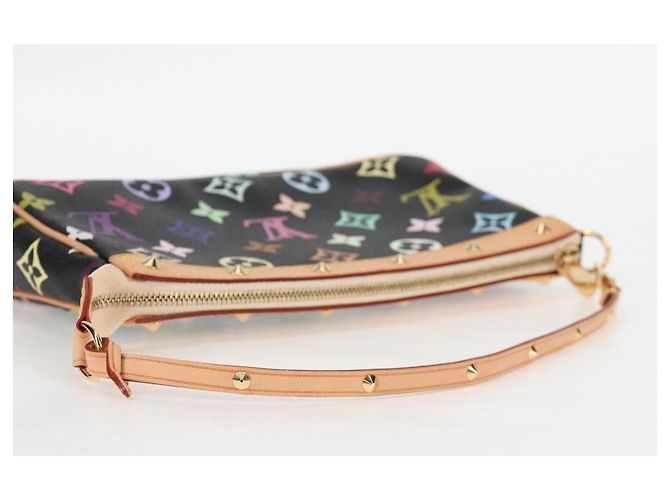 LOUIS VUITTON Pochette Accessoires Multicolore Monogramma Nero M92648 Auth BA1927SAV - vista 7